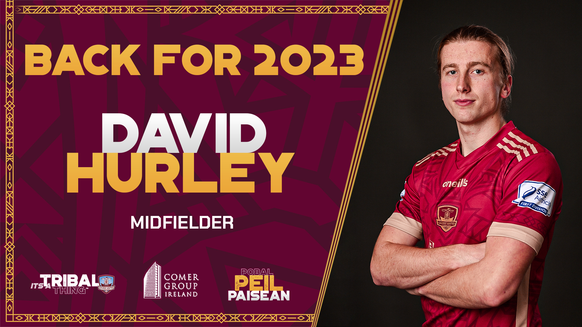 David Hurley re-signs for Galway United ahead of the 2023 season.