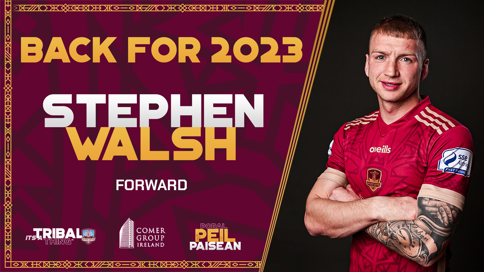 Stephen Walsh has re-signed for Galway United ahead of the 2023 season.